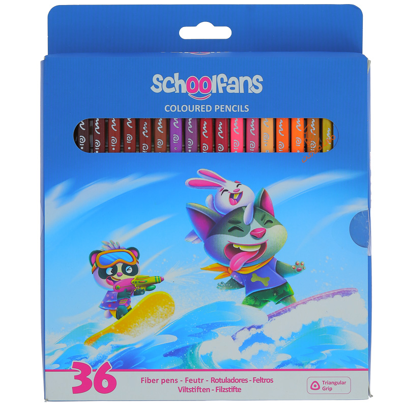 مداد رنگی 36 رنگ جعبه مقوایی اسکول فنس کد92450