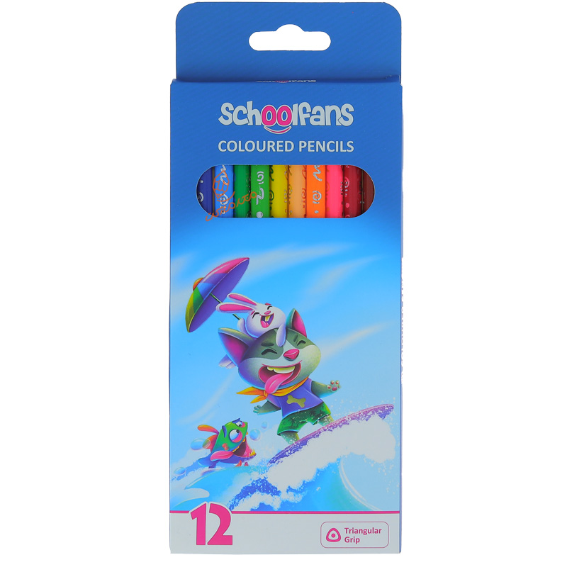 مداد رنگی 12 رنگ جعبه مقوایی اسکول فنس کد 92447