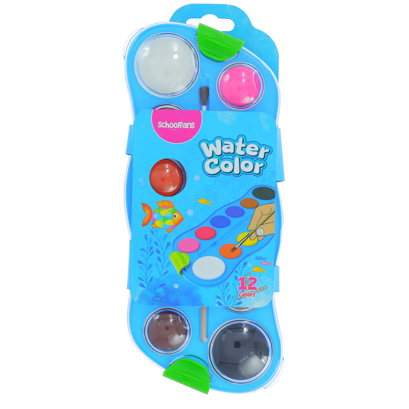 آبرنگ 12 رنگ طرح دفرمه اسکول فنس کد92422