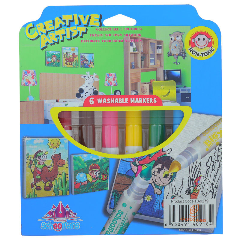 ماژیک رنگ آمیزی6 رنگ کد 9279 اسکول فنس SCHOOLFANS (3)