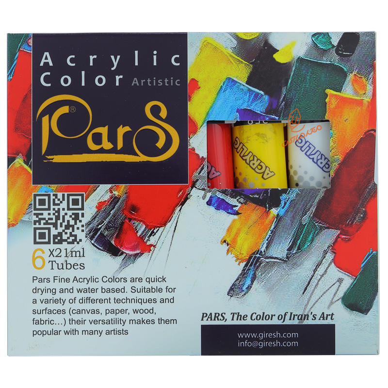 اکریلیک 6 رنگ 21 میل پارس PARS