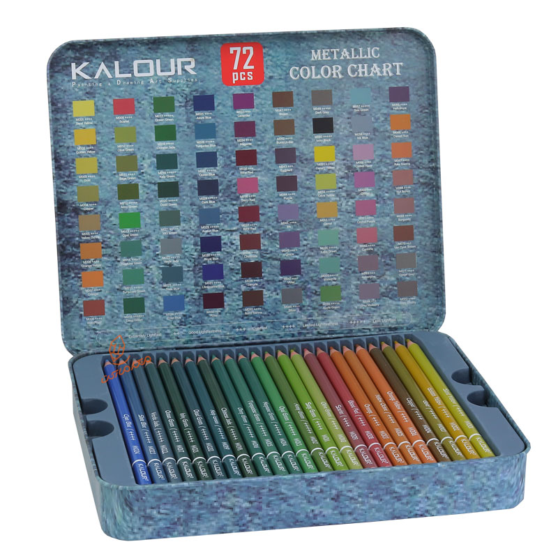 مداد رنگی 72 رنگ متالیک طرح ببر کالور KALOUR (5).jpg