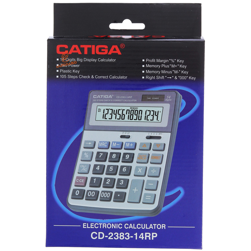 ماشین حساب رومیزی کاتیگا مدل CD-2383-14RP