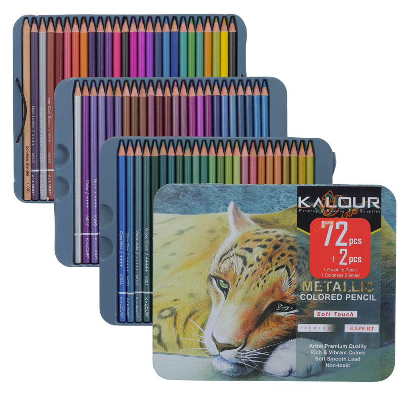 مداد رنگی 72 رنگ متالیک طرح ببر کالور KALOUR (6).jpg
