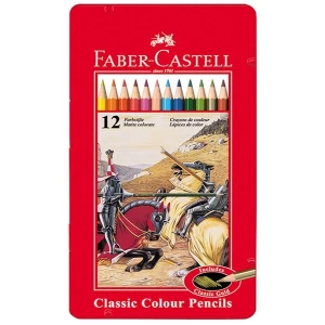 مداد رنگی 12 رنگ کلاسیک جعبه فلزی فابرکاستل FABERCASTELL