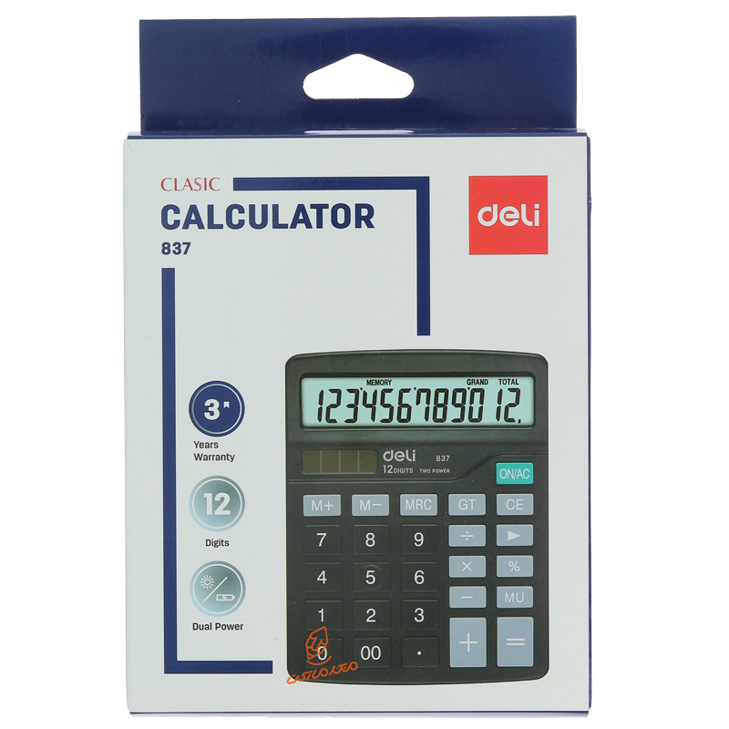 ماشین حساب رومیزی 12 رقم دلی مدل 837 DELI