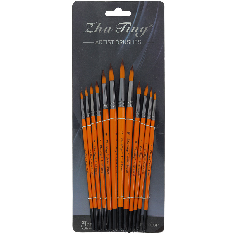 ست قلم مو سرگرد دسته نارنجی ژوژینگ zhuzing