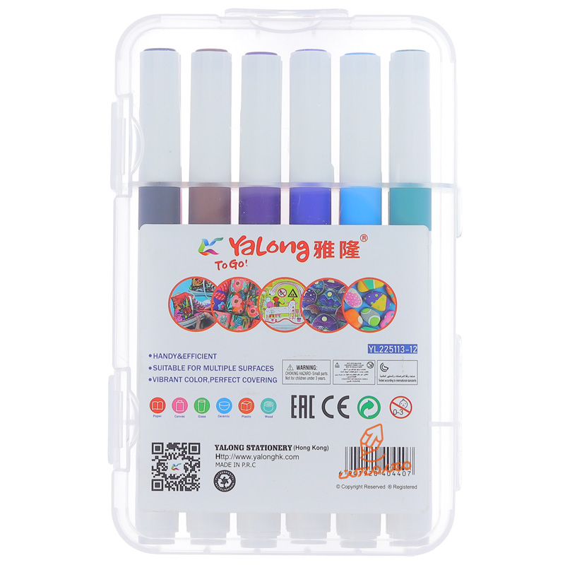 ماژیک اکریلیک 12 رنگ یالونگ YALONG (3).jpg