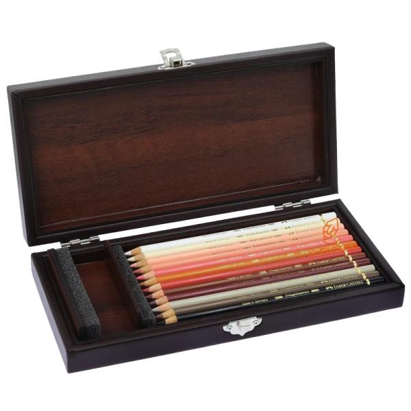 مداد رنگی 12 رنگ طیف پوست فابر کاستل FABERCASTELL به همراه جعبه چوبی