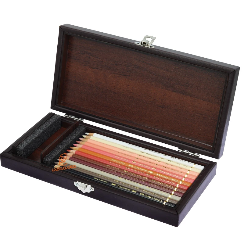 مداد رنگی 12 رنگ فابر کاستل FABERCASTELL به همراه جعبه چوبی (1).jpg