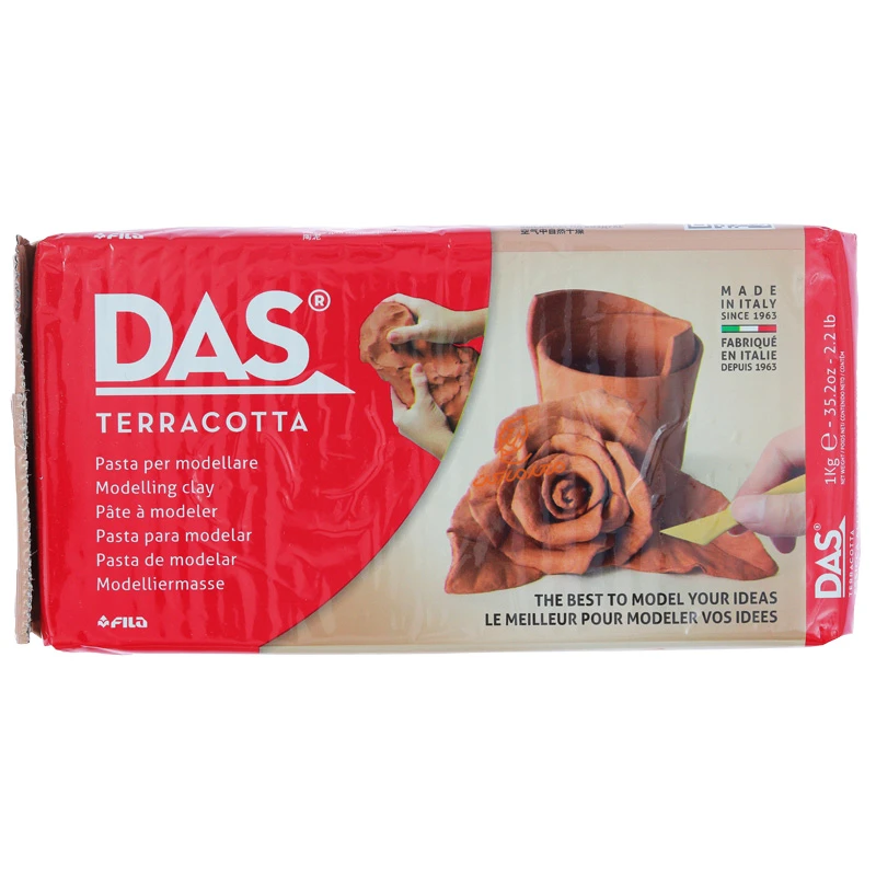  خمیر مجسمه سازی 1000 گرمی قهوه ای داس DAS (1).jpg