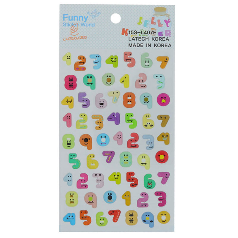 برچسب (استیکر) فانتزی کد 15S-L407E طرح اعداد انگلیسی FUNNY