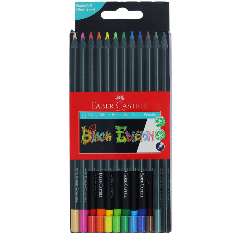 مداد رنگی 12 رنگ  فابر کاستل مدل بلک ادیشن FABERCASTELL