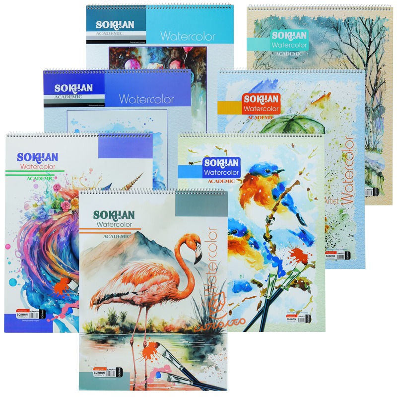 دفتر آبرنگ سایز A3 سخن SOKHAN