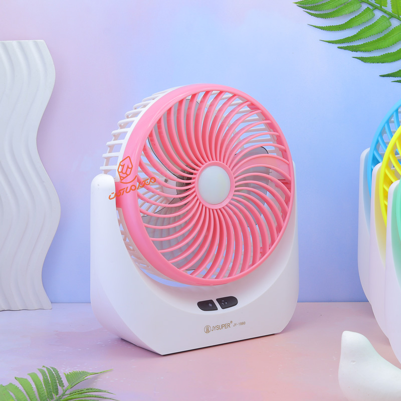 فن (پنکه) پرتابل رومیزی شارژی چراغ دار بزرگ 1880 JYSUPER