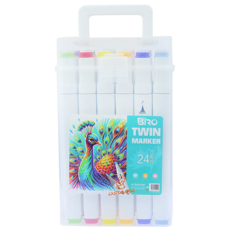 ماژیک راندو 24 رنگ 2 سر بیرو BIRO (1).jpg