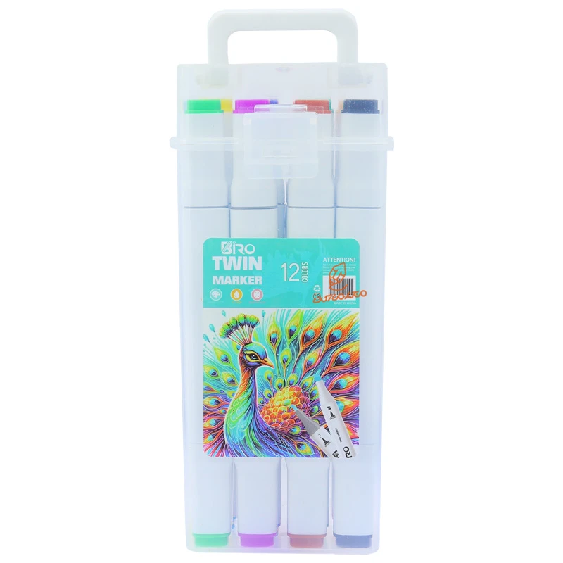 ماژیک راندو 12 رنگ 2 سر بیرو BIRO (1).jpg