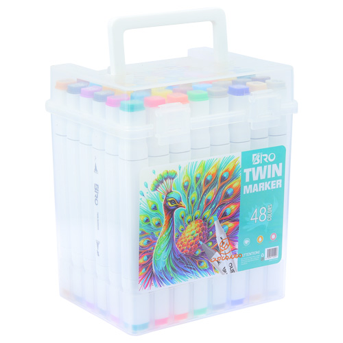 ماژیک راندو 48 رنگ 2 سر بیرو BIRO (2).jpg