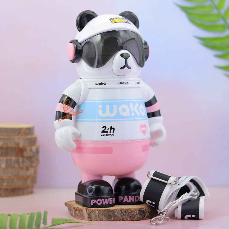 فلاسک طرح پاندا رباتی کد SWC-2017 (WAKA WAKA) صورتی.jpg