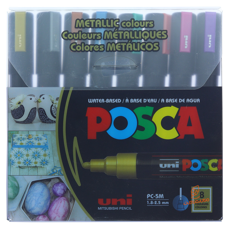 ماژیک 8 رنگ پوسکا مدل متالیک POSCA