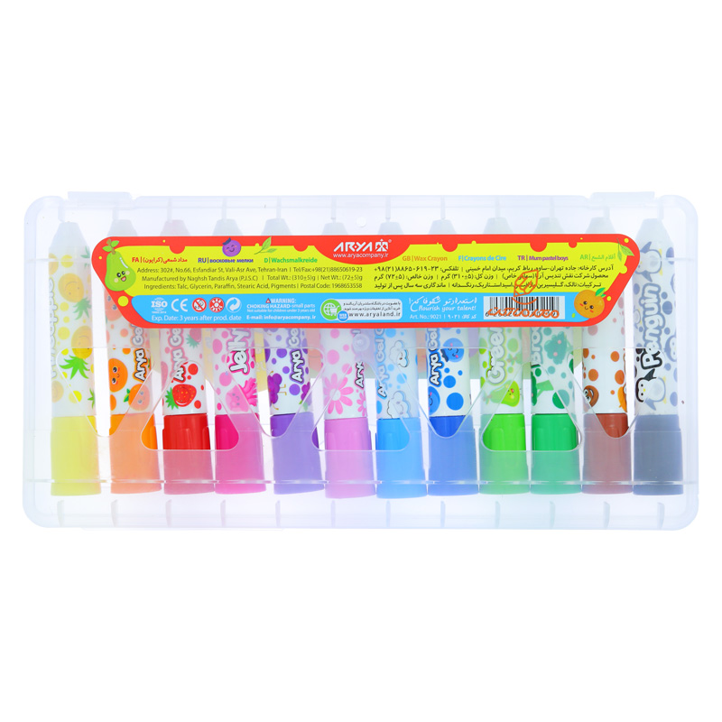 ژل کرایون 12 رنگ 9021 آریا ARYA (2).jpg