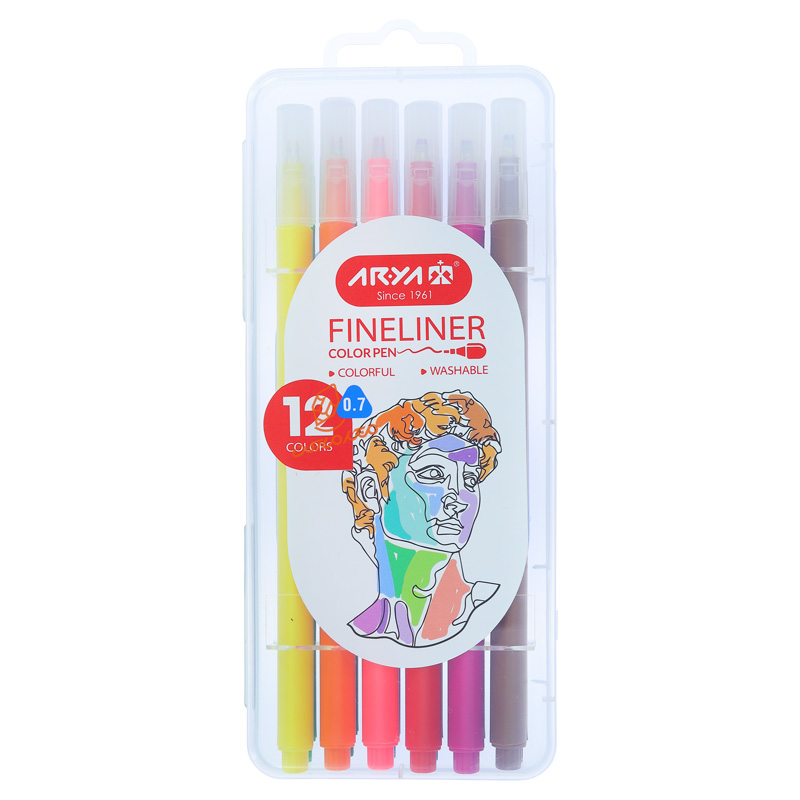 ماژیک 12 رنگ سوزنی 9082 آریا ARYA