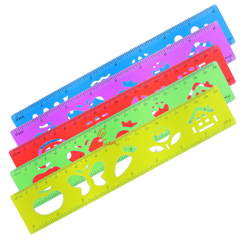 خط کش 20CM ژله ای شابلون دار ( نقاشی کودکان)