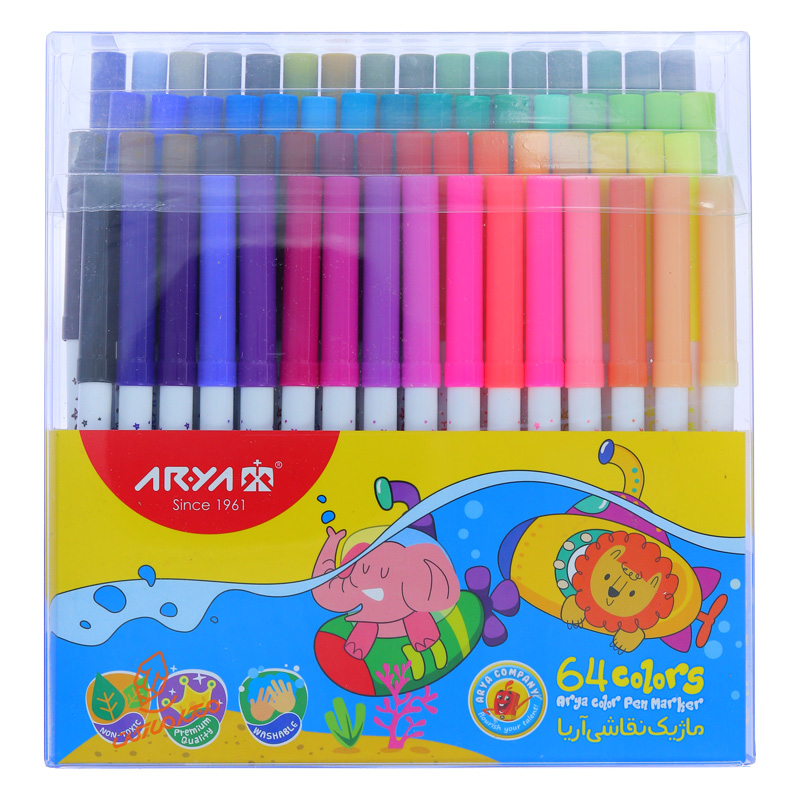 ماژیک رنگ آمیزی 64 رنگ 9085 آریا ARYA (1).jpg