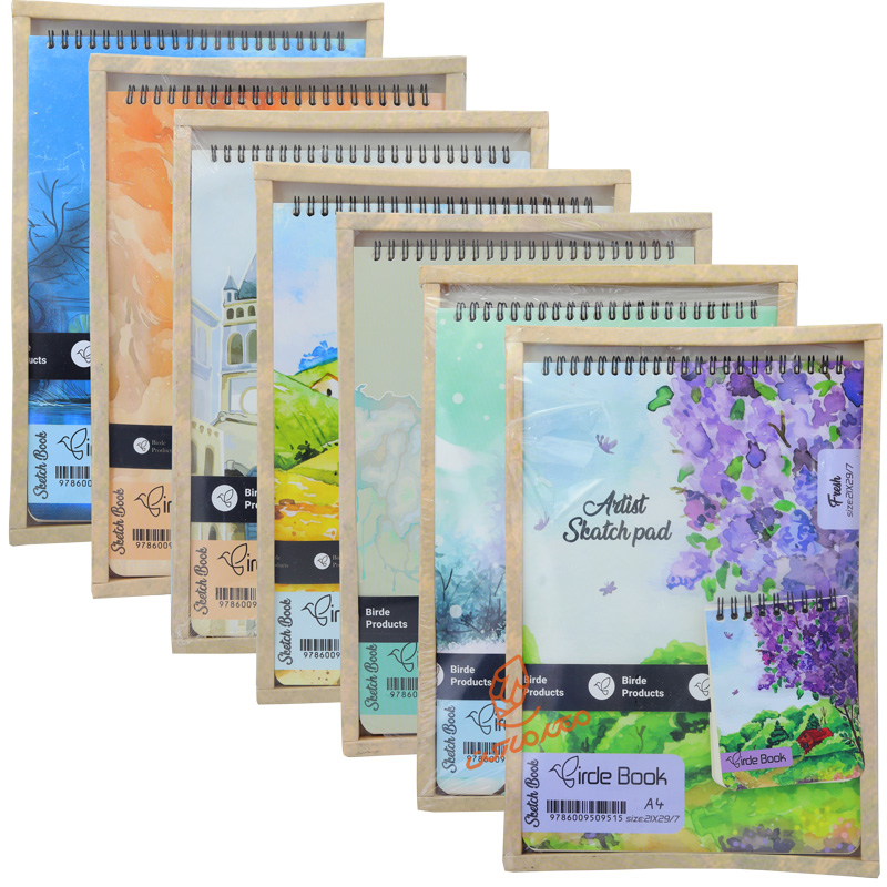 دفتر طراحی A4 به همراه دفتریادداشت BIRDE BOOK