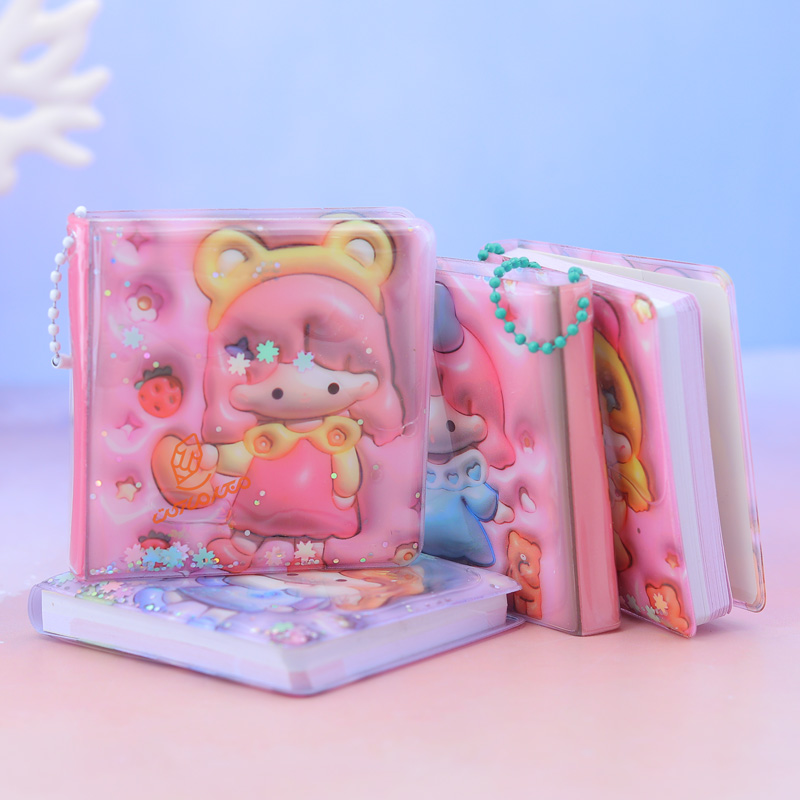 دفترچه یادداشت آکواریومی طرح دختر خندان استیکر دار XM-18 (7).jpg