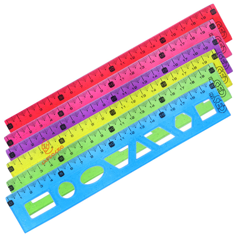 خط کش 20cm ژله ای شابلون دار ( اشکال هندسی )  MJ-121 سی بی اس