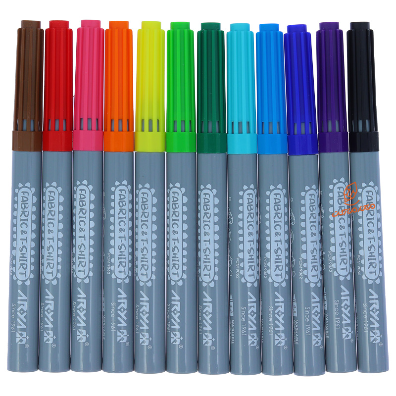 ماژیک رنگ آمیزی 12 رنگ  مخصوص پارچه 9080 آریا ARIYA (4).jpg