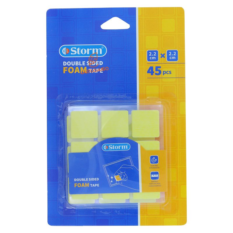 چسب دو طرفه فومی مربع 45 عددی 2222 استورم STORM