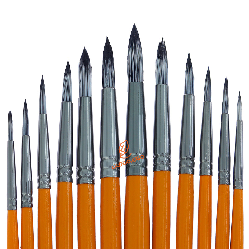 ست قلم مو سرگرد 12 عددی دسته نارنجی BOYIXUAN (3).jpg