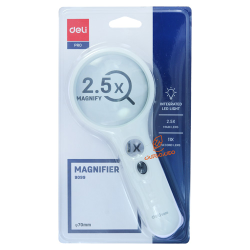 ذره بین 2.5X چراغ دار 9099 دلی DELI