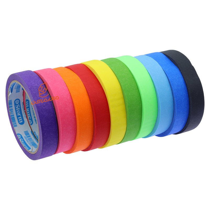 چسب کاغذی 2 سانت رنگی 18 یارد 167 استورم STORM