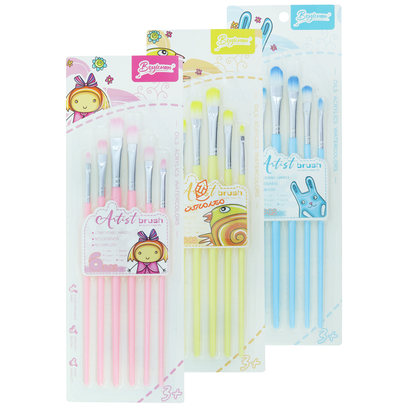 ست قلم مو سر تخت/زبان گربه 6 عددی  فانتزی BOYIXUAN