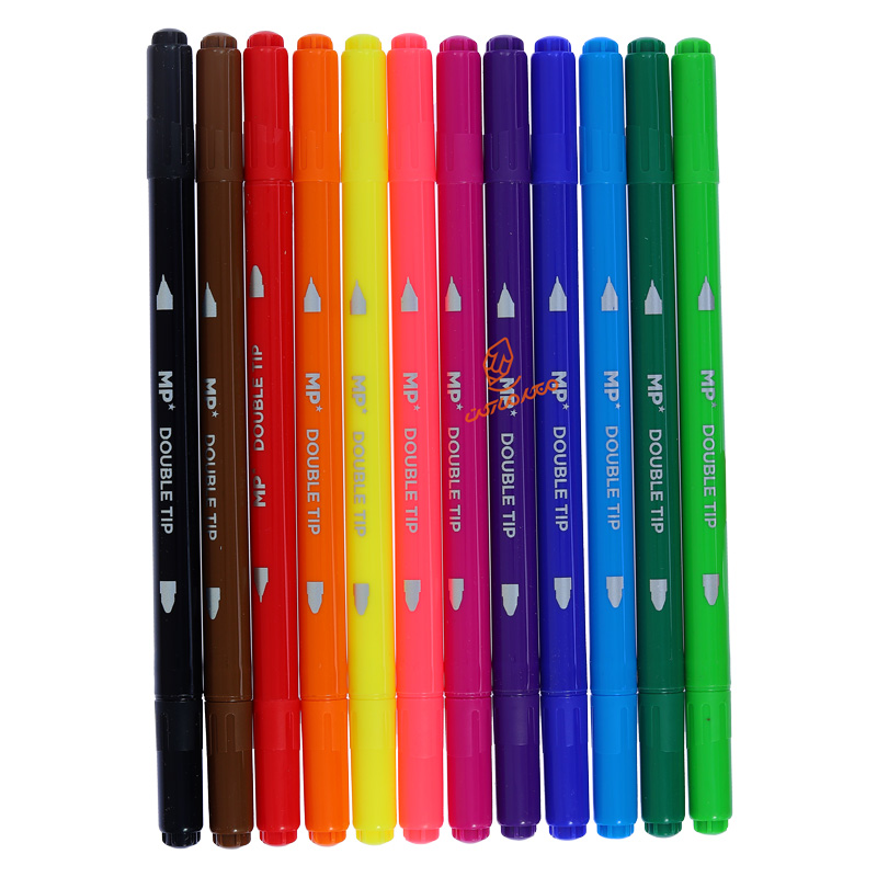 ماژیک رنگ آمیزی 12 رنگ دو سر P-861 ام پی MP (4).jpg