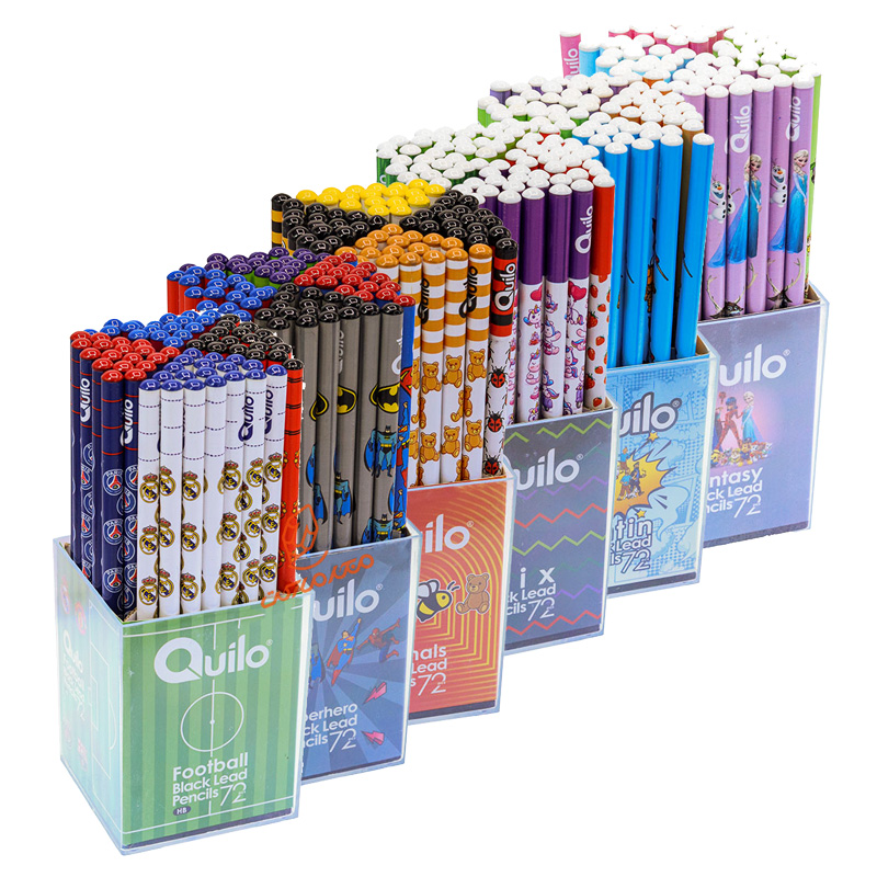 مداد مشکی 72 عددی برند کویلو QUILO - بسته بزرگ مداد با کیفیت مناسب نقاشی و نوشتار روزانه