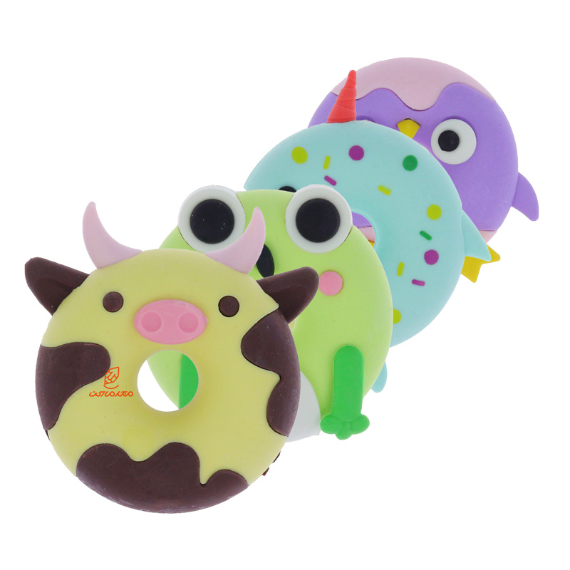 پاک‌کن فانتزی مدل QIHAO-8434 با طرح دونات - پاک‌کن نرم و رنگی با طراحی جذاب و دوست‌داشتنی برای کودکان