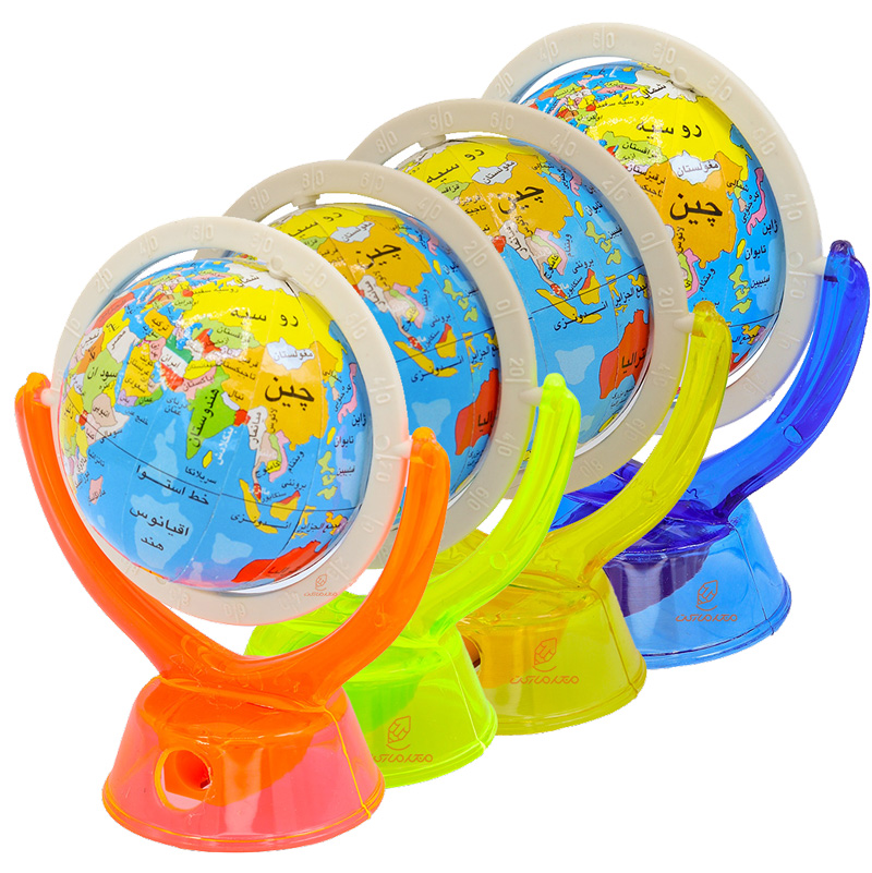 تراش طرح کره زمین - تراش فانتزی با طراحی کره زمین مناسب استفاده برای مدادهای تحریر و هنری