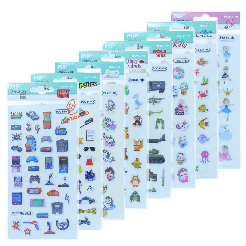 استیکر فانتزی مدل سهبعدی MP مدل PD-34 مناسب تزئین لوازم شخصی و دفتر