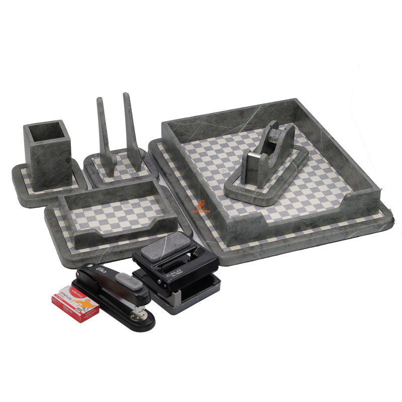 ست رومیزی 8 تکه کد P308 - مجموعه کاربردی و شیک برای نظم‌دهی میز کار و مدیریت لوازم اداری