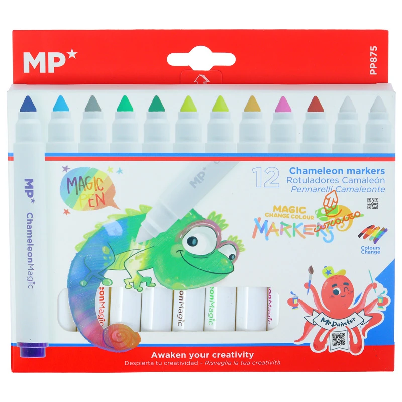 ماژیک رنگ آمیزی قابل شستشو 12 رنگ P-875 ام پی MP (1).jpg