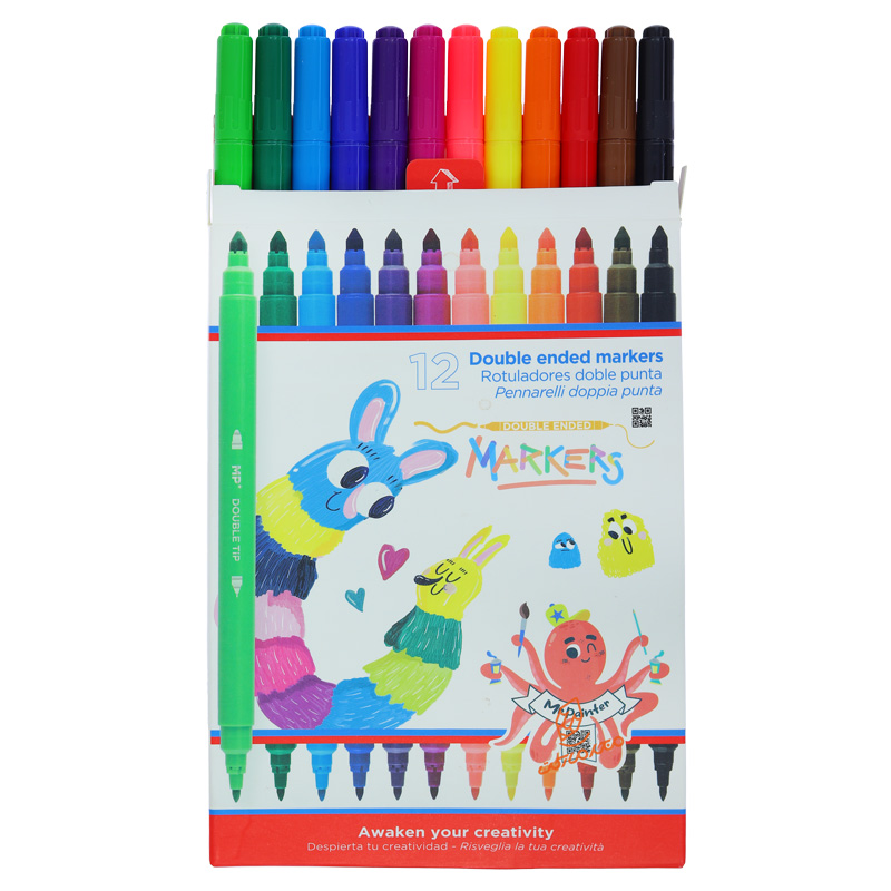 ماژیک رنگ آمیزی 12 رنگ دو سر P-861 ام پی MP (3).jpg