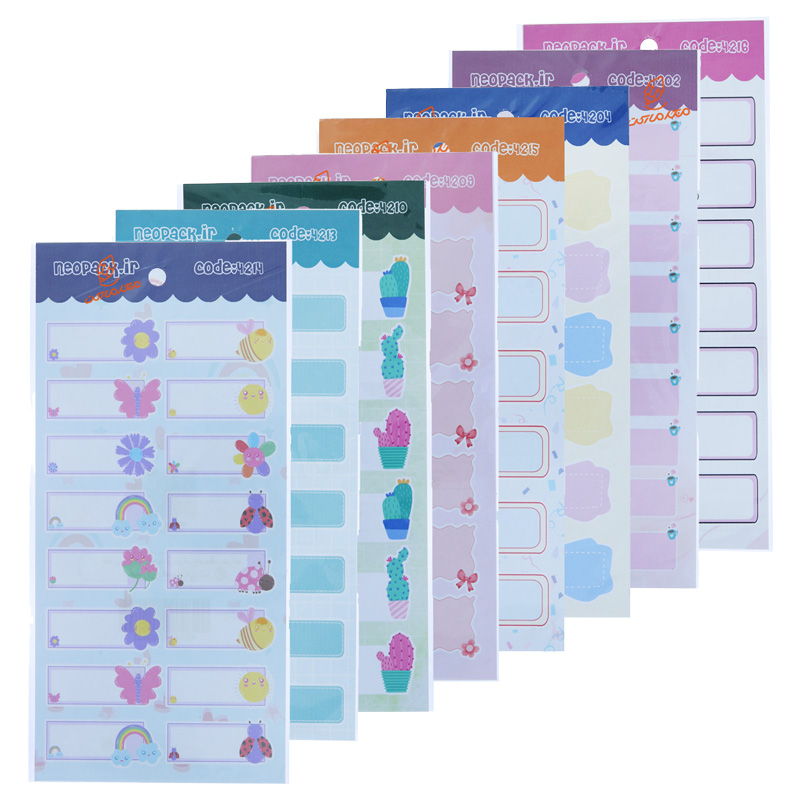 لیبل نام و نشانی فانتزی با طرح گل برند NEOPACK - برچسب تزئینی رنگی مناسب بسته‌بندی و هدیه