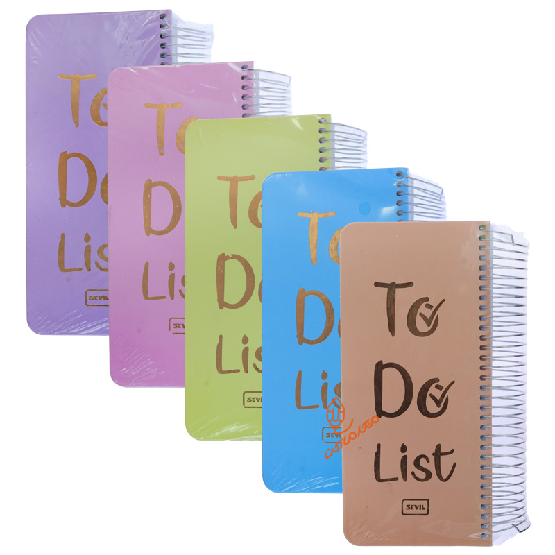 دفتر باریک 160 برگ مدل to do list برند سویل SEVIL - دفتر برنامه‌ریزی و مدیریت کارها با طراحی باریک و کاربردی