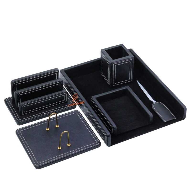 ست رومیزی مدیریتی 6 تکه کد 606 برند قائم - مجموعه شیک و کاربردی برای نظم‌دهی میز کار و محیط اداری