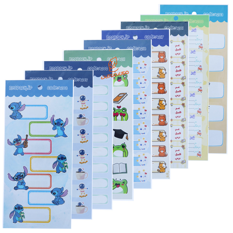 لیبل نام و نشانی فانتزی طرح کودکانه برند NEOPACK - برچسب رنگی و جذاب مناسب بسته‌بندی هدیه کودکان