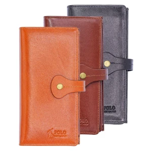 کیف پول چرم دکمه‌دار برند پولو POLO - کیف کوچک و مقاوم مناسب نگهداری کارت‌ها و اسکناس